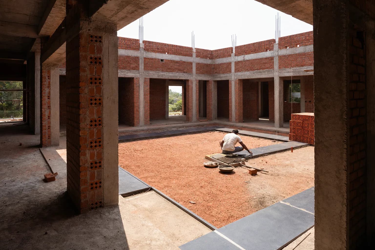 The Courtyard House, Vizianagaram, the main space.