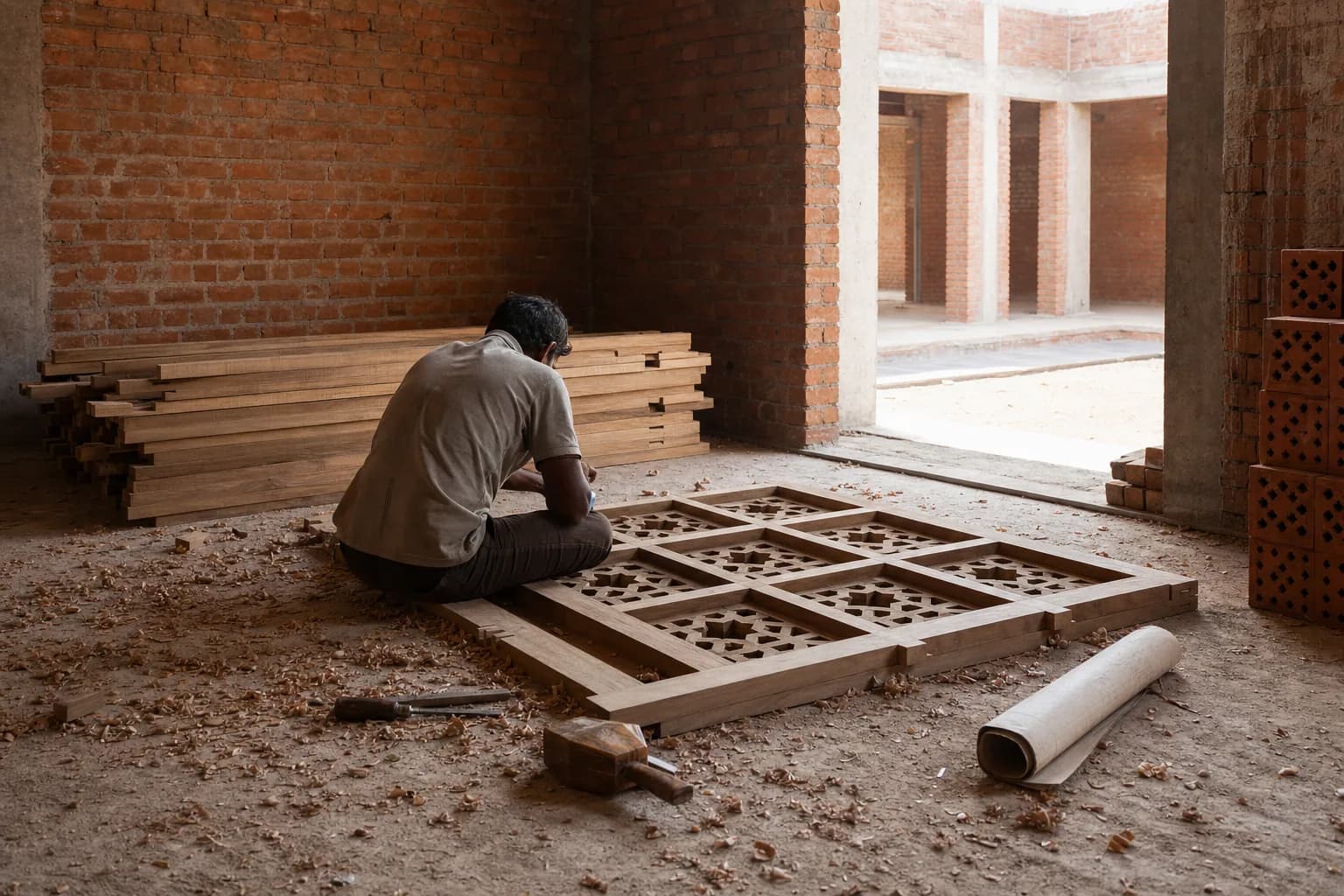 The Courtyard House, Vizianagaram, the main space.