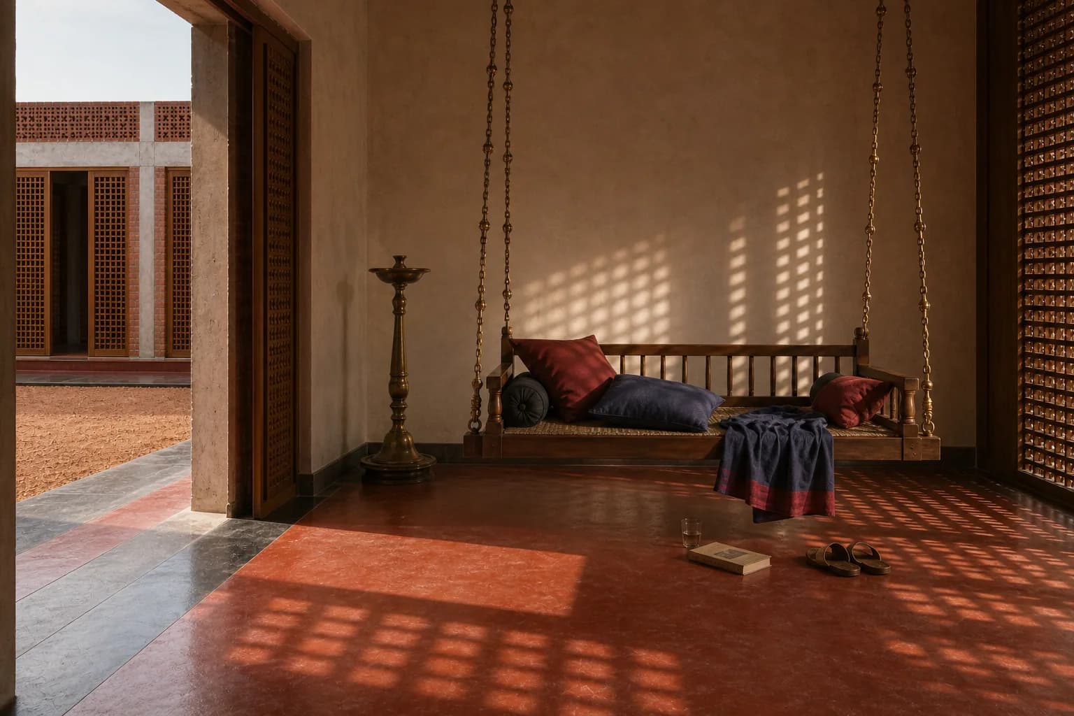 The Courtyard House, Vizianagaram, an interior.