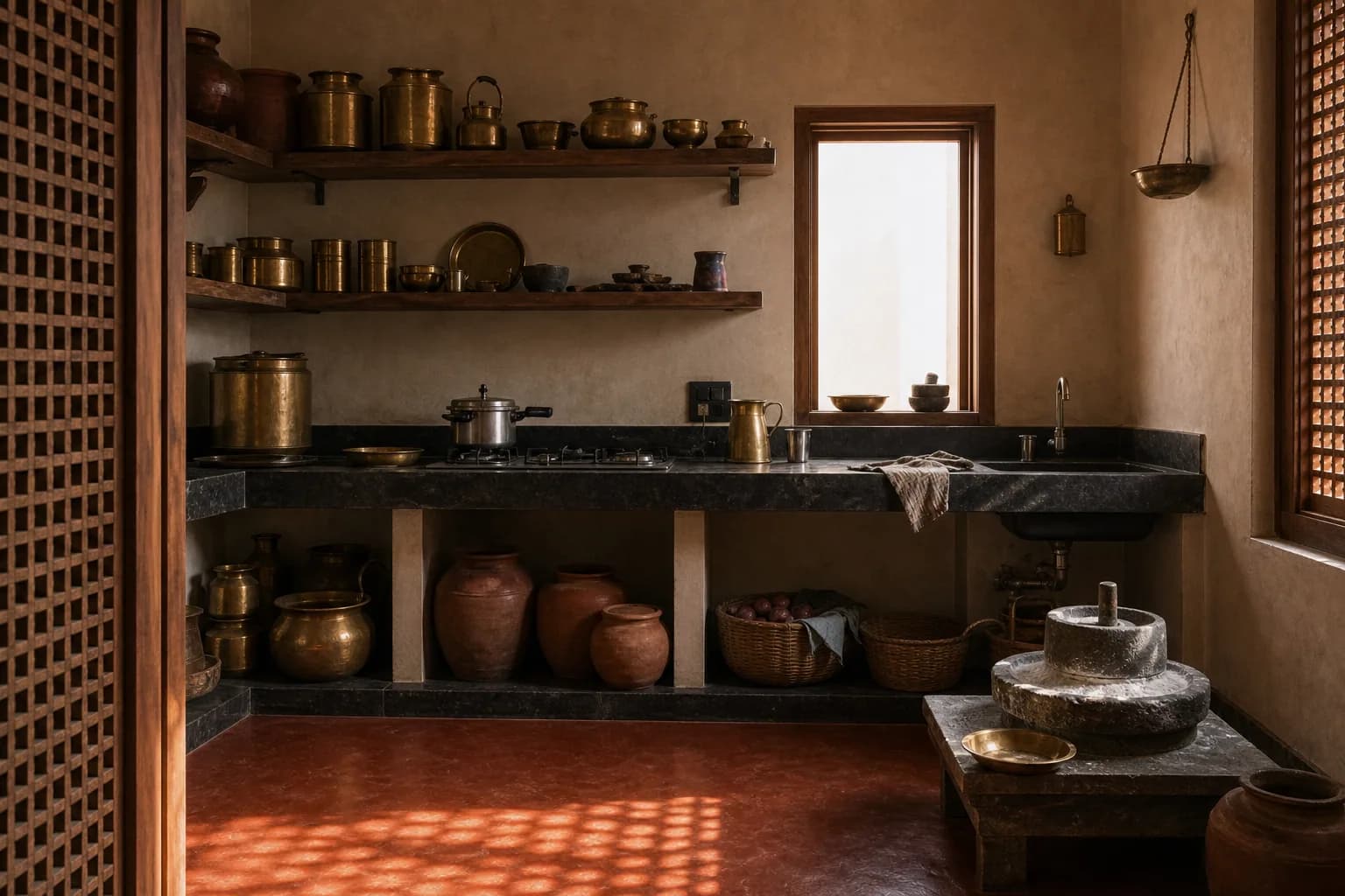 The Courtyard House, Vizianagaram, an interior.