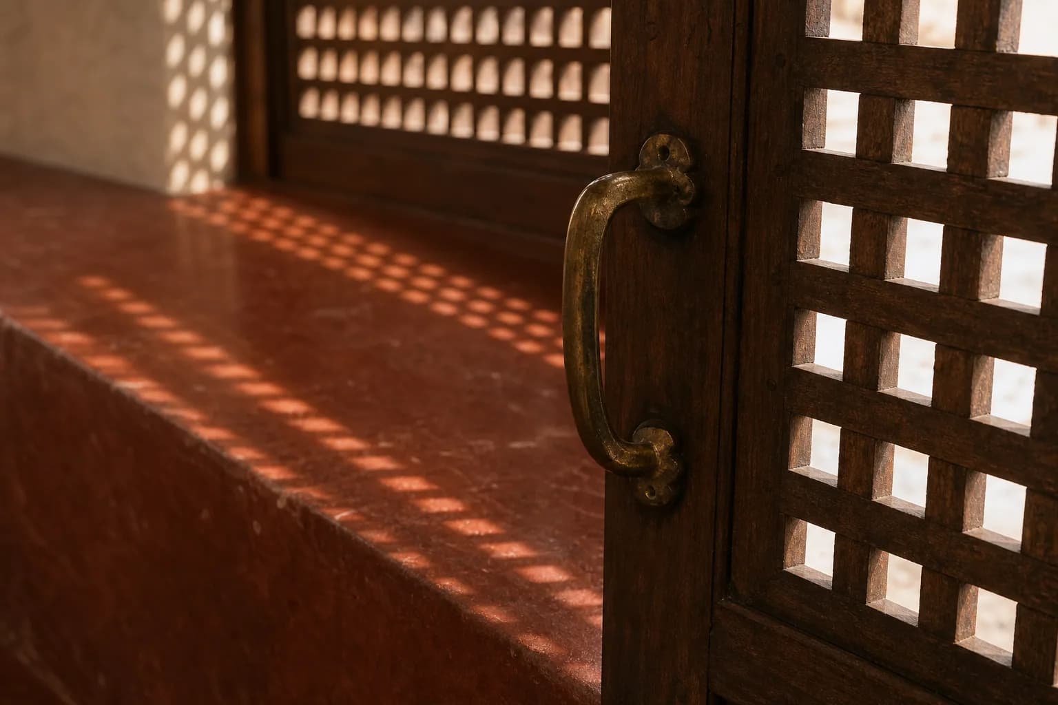 The Courtyard House, Vizianagaram, a material detail.