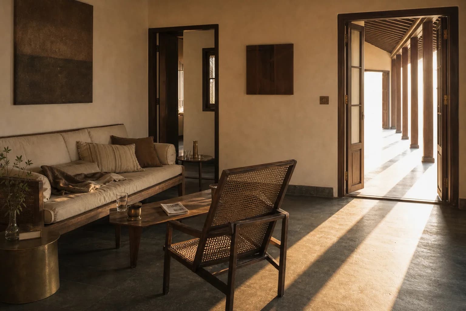 The Long Verandah, Bheemili, an interior.